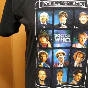 DR WHO Tardis Regeneration first 11 Doctors group photo Tee T Shirt Unisex LARGE
